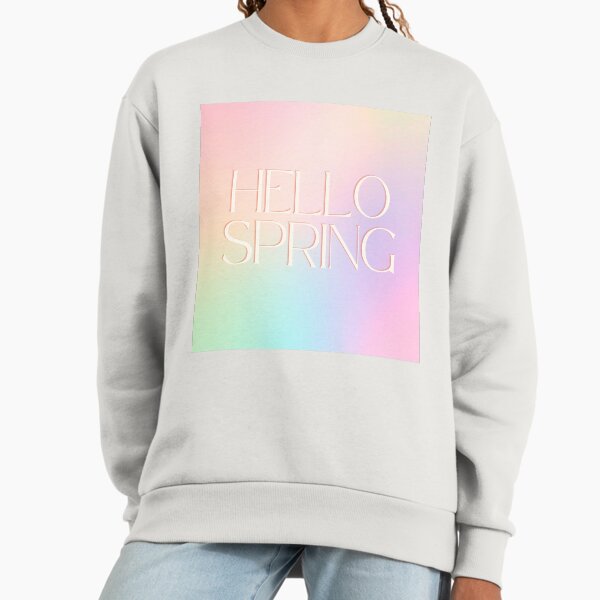 Hello Spring Pastel Gradient Seasonal Typography - Adult & Kids T-Shirts, Sweatshirts & Hoodies apparel design preview 1