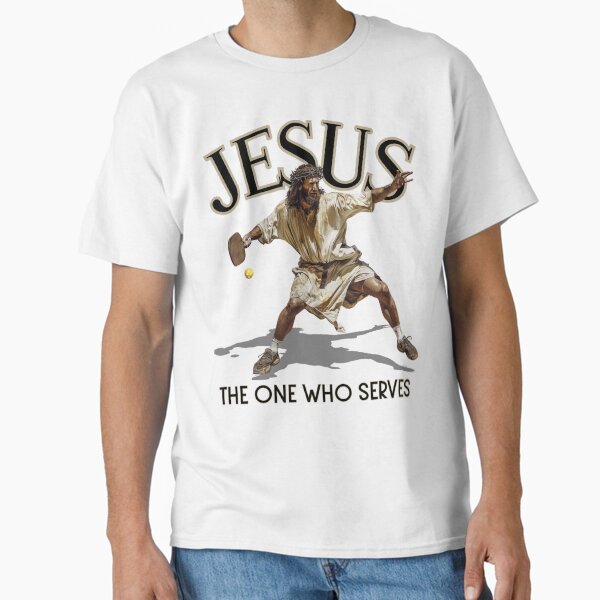 Pickleball Jesus: The Ultimate Serve - Adult & Kids T-Shirts, Sweatshirts & Hoodies apparel design preview 1