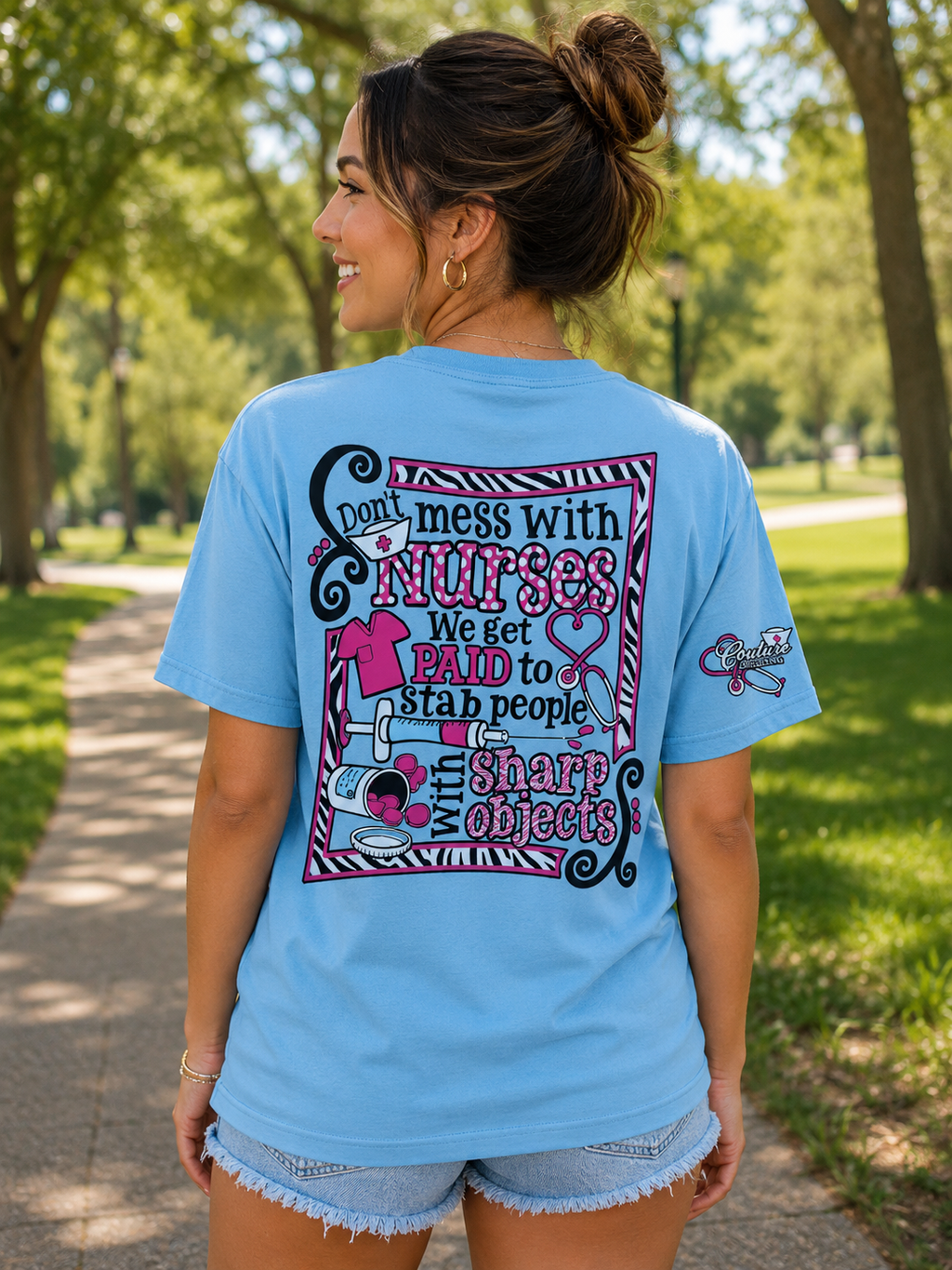 Southern Couture Funny Don't Mess With Nurses Nurse - Adult & Kids T-Shirts, Sweatshirts & Hoodies apparel design preview 1