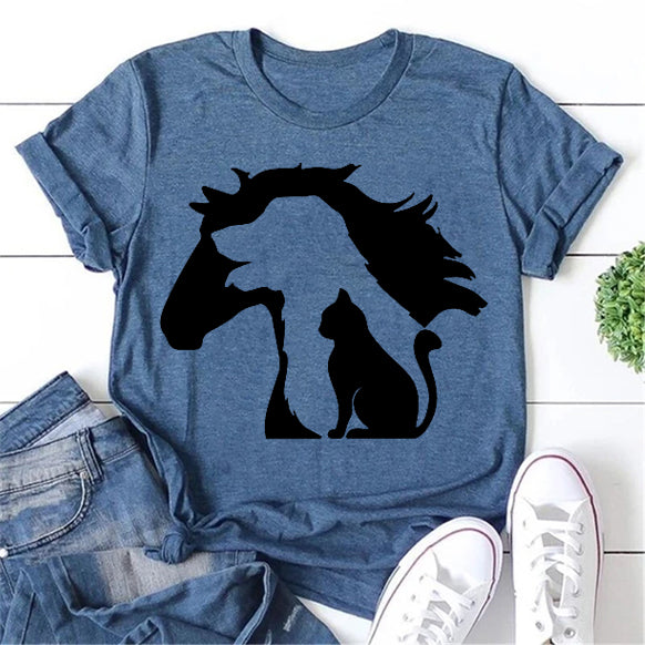 Lovely Horse Dog Cat Print Women Slogan - Adult & Kids T-Shirts, Sweatshirts & Hoodies apparel design preview 1