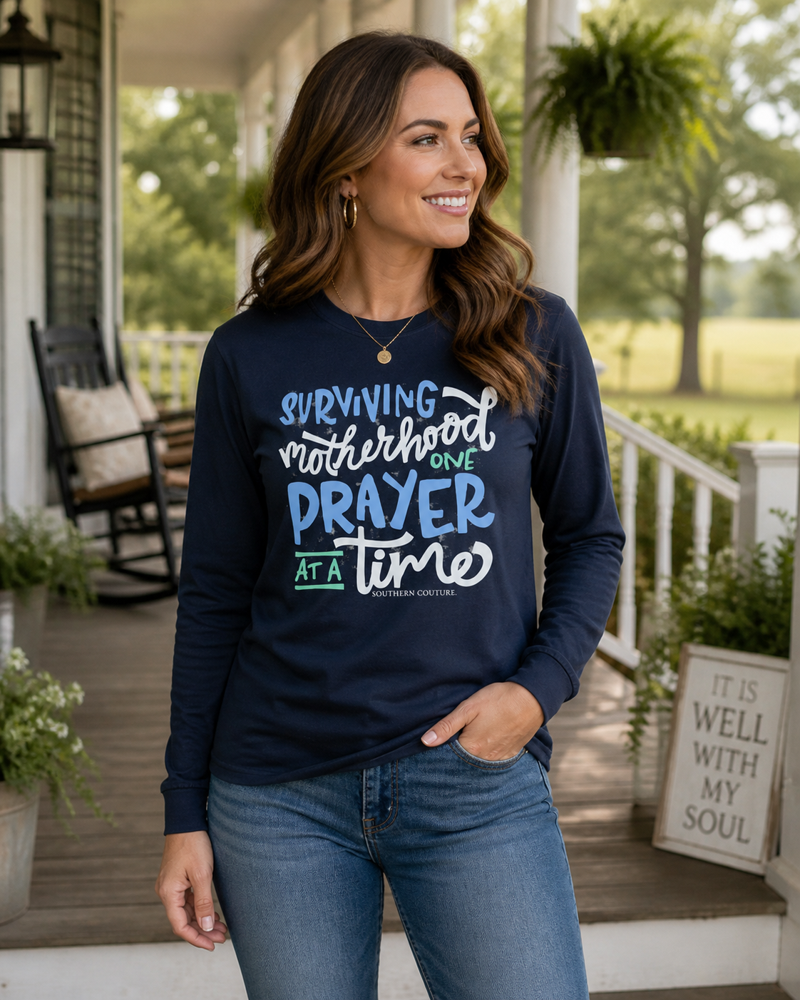 Southern Couture Surviving Motherhood Soft - Adult & Kids T-Shirts, Sweatshirts & Hoodies apparel design preview 1