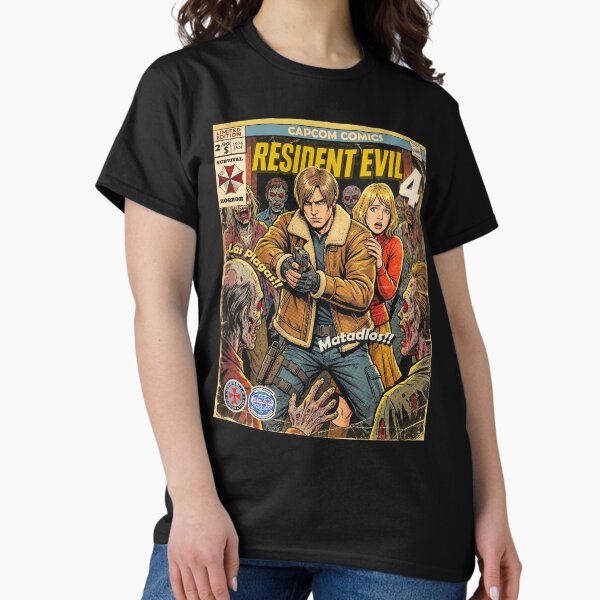 Resident Evil 4 Leon and Ashley Comic Retro Gaming - Adult & Kids T-Shirts, Sweatshirts & Hoodies apparel design preview 1