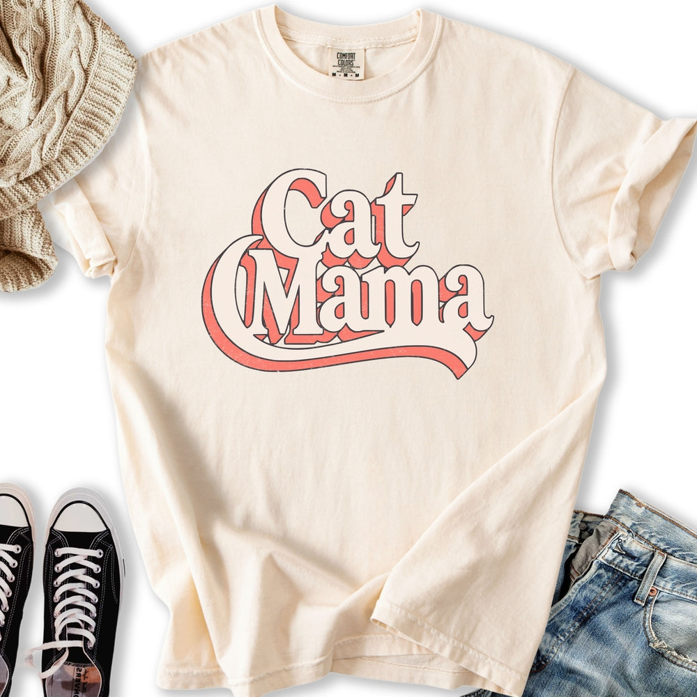 Retro Cat Mama - Adult & Kids T-Shirts, Sweatshirts & Hoodies apparel design preview 2