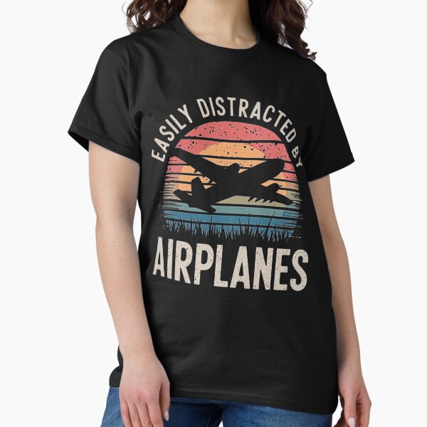 Easily Distracted by Airplanes For Aviation Lovers - Adult & Kids T-Shirts, Sweatshirts & Hoodies apparel design preview 1
