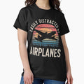 Easily Distracted by Airplanes For Aviation Lovers - Adult & Kids T-Shirts, Sweatshirts & Hoodies apparel design preview 1
