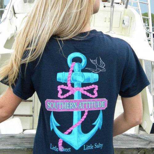 Southern Attitude Anchor Bow Navy - Adult & Kids T-Shirts, Sweatshirts & Hoodies apparel design preview 1