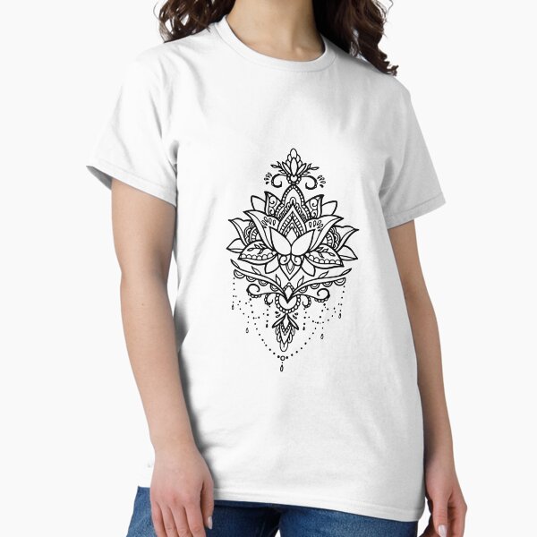 Lotus mandala tattoo black - Adult & Kids T-Shirts, Sweatshirts & Hoodies apparel design preview 1