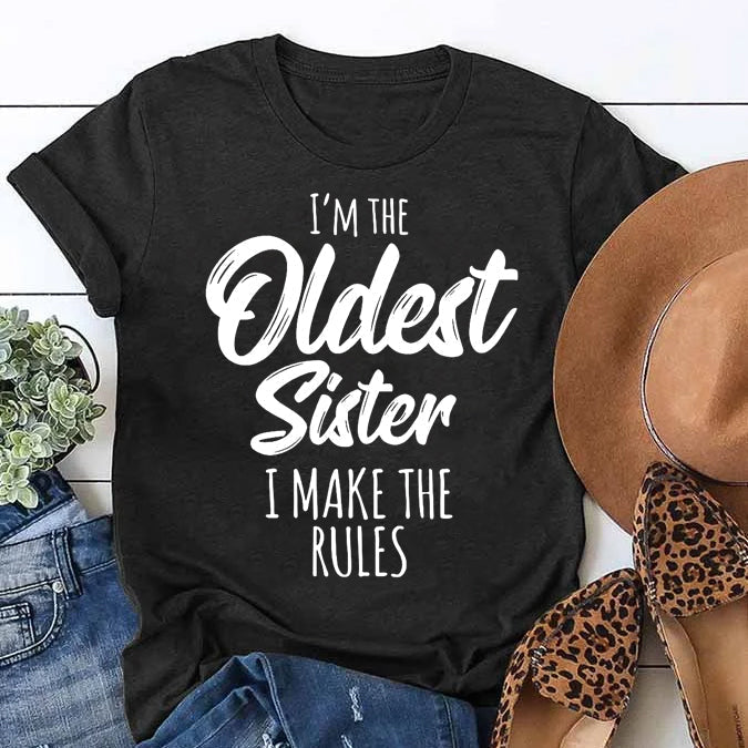 I Am The Oldest Sister Fashion Letter Print Women - Adult & Kids T-Shirts, Sweatshirts & Hoodies apparel design preview 4