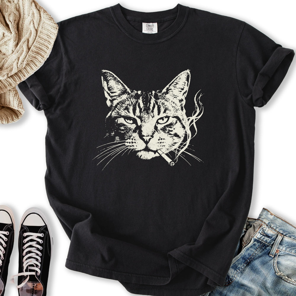 Smoking Cat - Adult & Kids T-Shirts, Sweatshirts & Hoodies apparel design preview 2