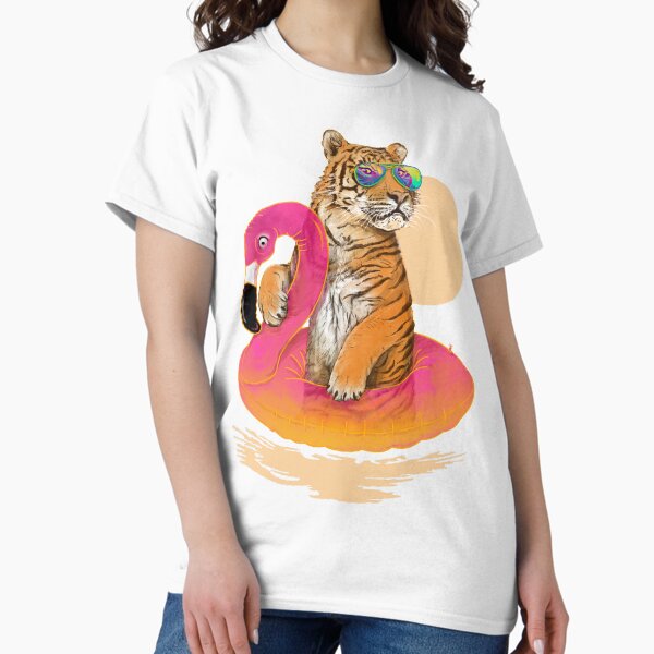 Chillin, Flamingo Tiger - Adult & Kids T-Shirts, Sweatshirts & Hoodies apparel design preview 1