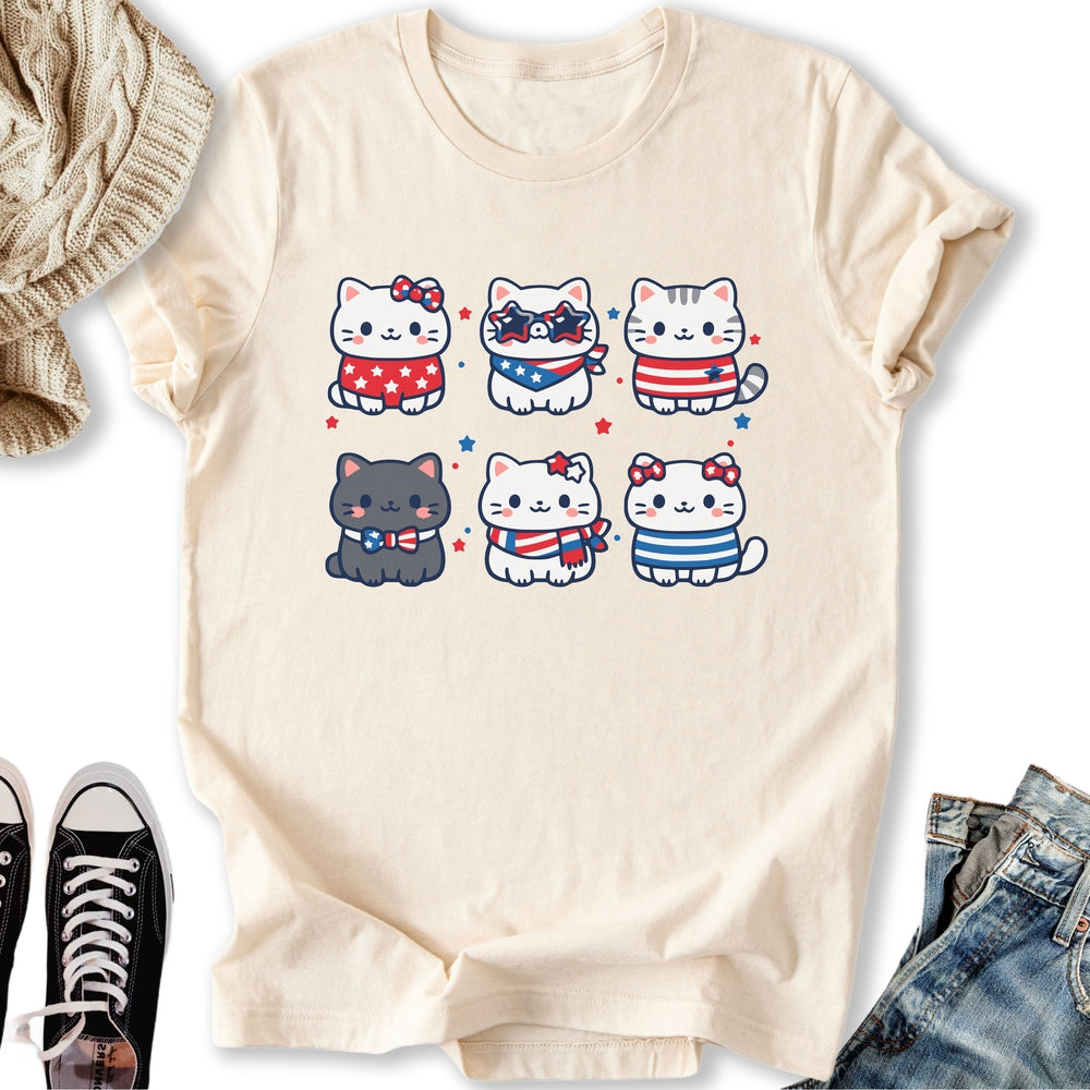 Cute Patriotic Cats - Adult & Kids T-Shirts, Sweatshirts & Hoodies apparel design preview 1