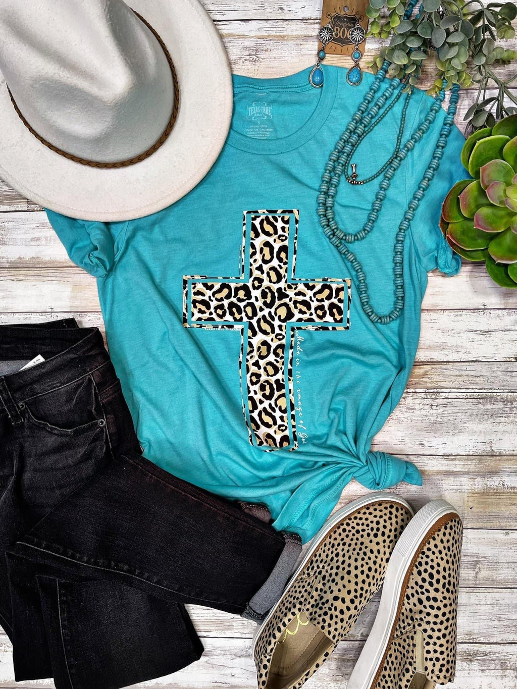 Texas True Threads Leopard Cross Canvas - Adult & Kids T-Shirts, Sweatshirts & Hoodies apparel design preview 2
