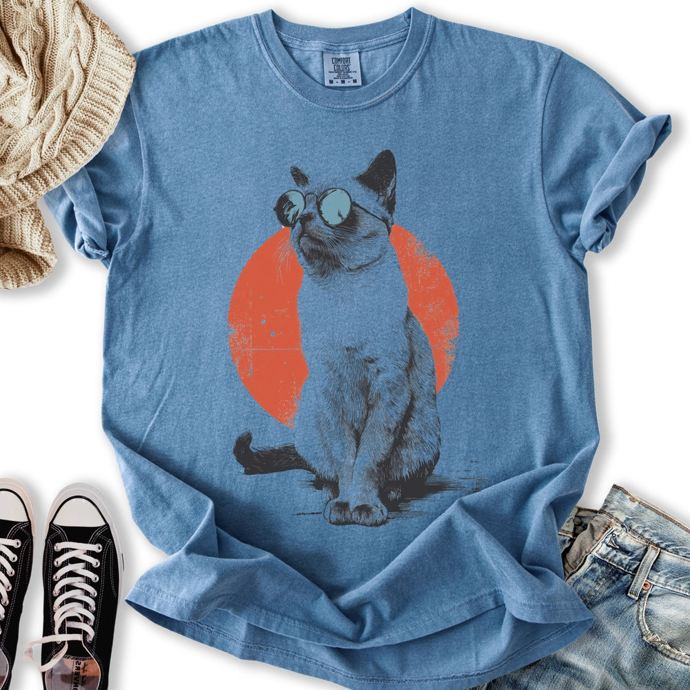 Retro Sunset Siamese - Adult & Kids T-Shirts, Sweatshirts & Hoodies apparel design preview 2