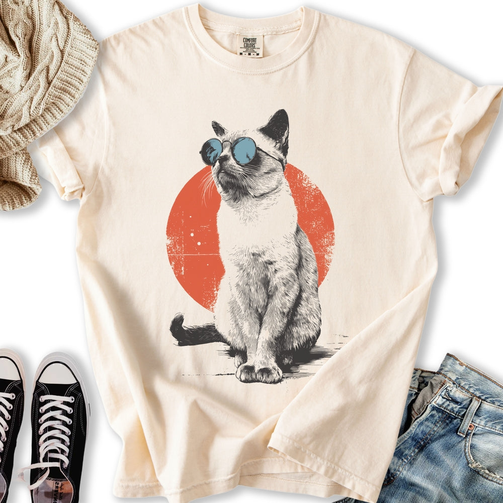 Retro Sunset Siamese - Adult & Kids T-Shirts, Sweatshirts & Hoodies apparel design preview 1