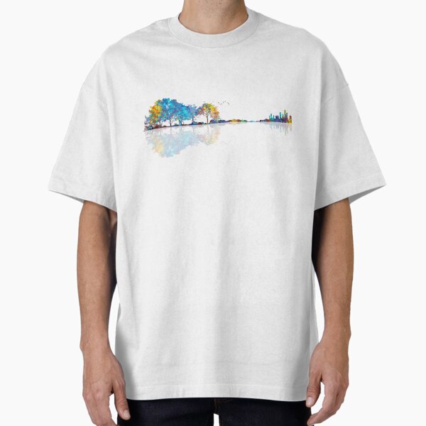 Nature Guitar Colorful Watercolor - Adult & Kids T-Shirts, Sweatshirts & Hoodies apparel design preview 1