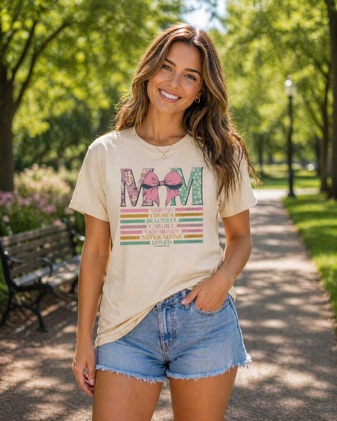 Southern Couture Soft Mom With Bow - Adult & Kids T-Shirts, Sweatshirts & Hoodies apparel design preview 1