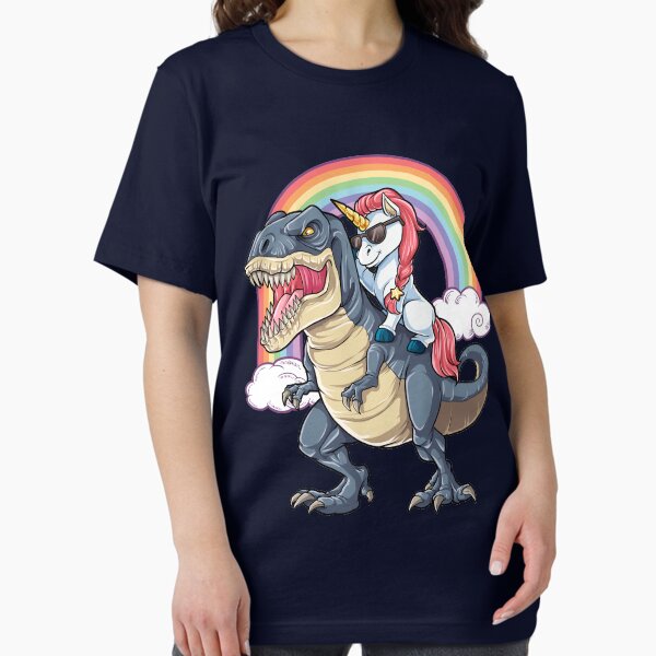 Unicorn Riding Dinosaur T-Rex Funny Unicorns Party - Adult & Kids T-Shirts, Sweatshirts & Hoodies apparel design preview 1