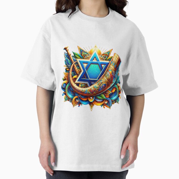 Israel: A Tapestry of Tradition Star David, Shofar, - Adult & Kids T-Shirts, Sweatshirts & Hoodies apparel design preview 1