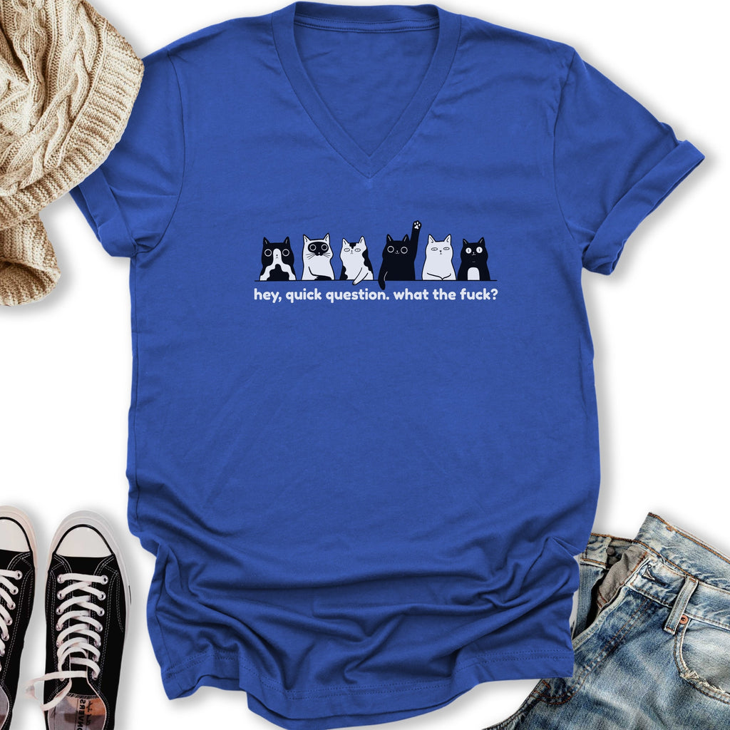 Hey Quick Question V-Neck - Adult & Kids T-Shirts, Sweatshirts & Hoodies apparel design preview 2