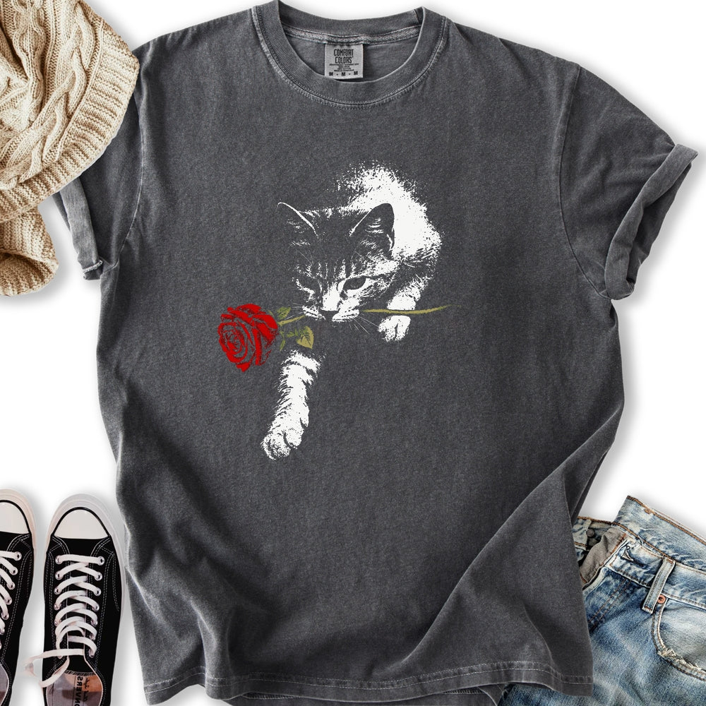 Cat and Rose - Adult & Kids T-Shirts, Sweatshirts & Hoodies apparel design preview 2