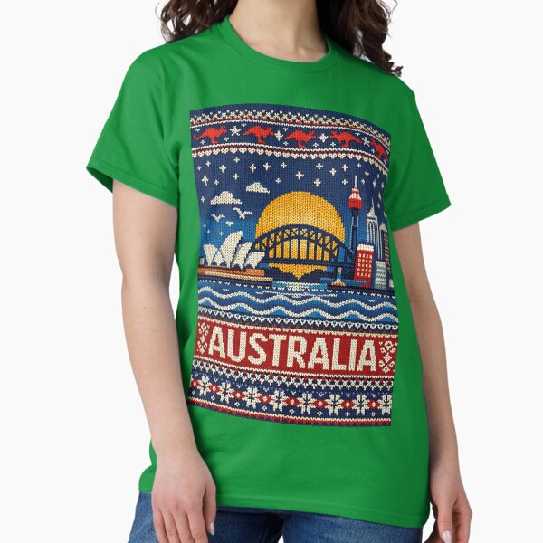 Sydney skyline, beautiful knitting pattern Australia - Adult & Kids T-Shirts, Sweatshirts & Hoodies apparel design preview 1