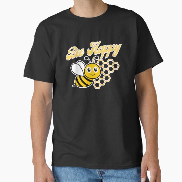 Bee Happy Honey Cute Funny - Adult & Kids T-Shirts, Sweatshirts & Hoodies apparel design preview 1