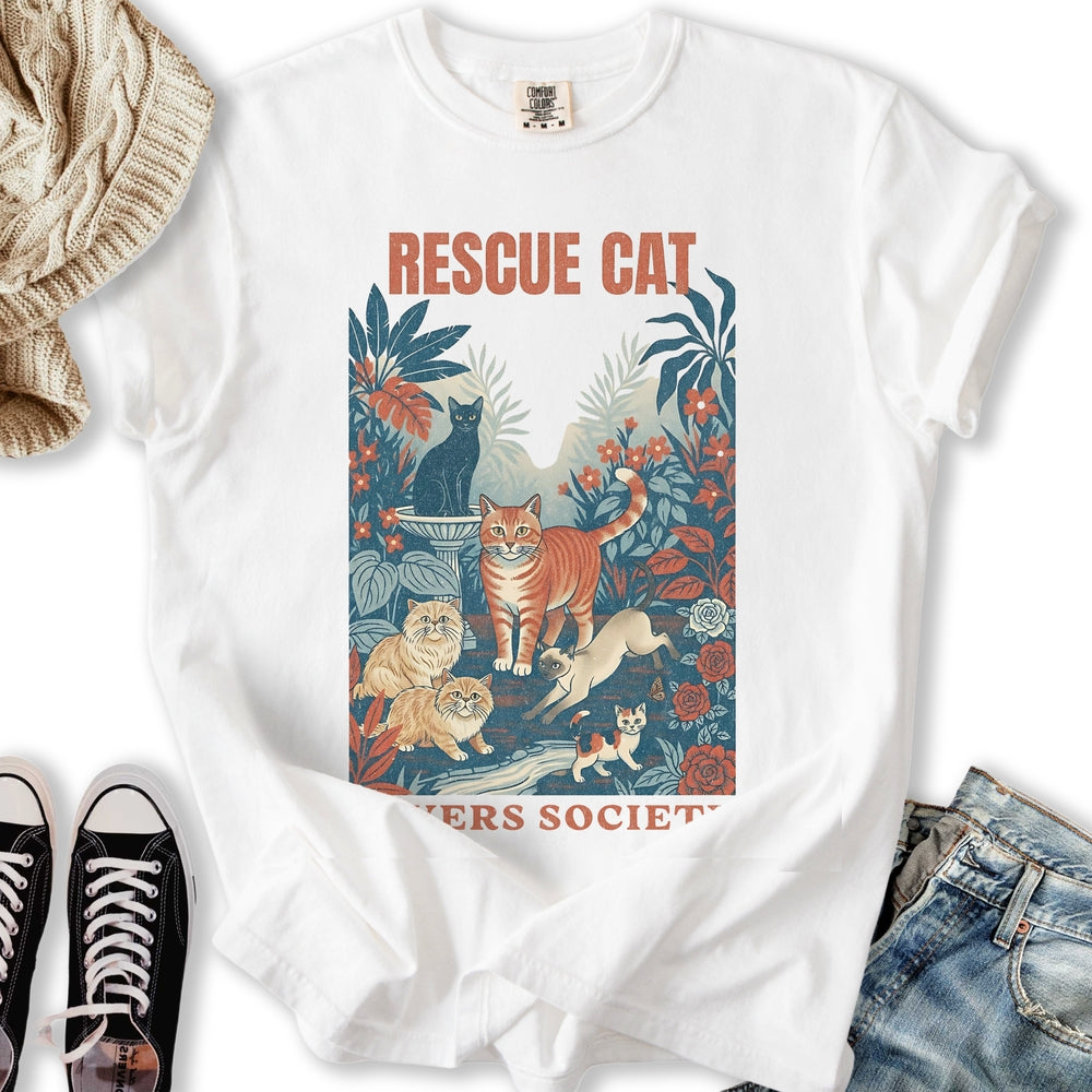 Rescue Cat Lovers Society - Adult & Kids T-Shirts, Sweatshirts & Hoodies apparel design preview 1
