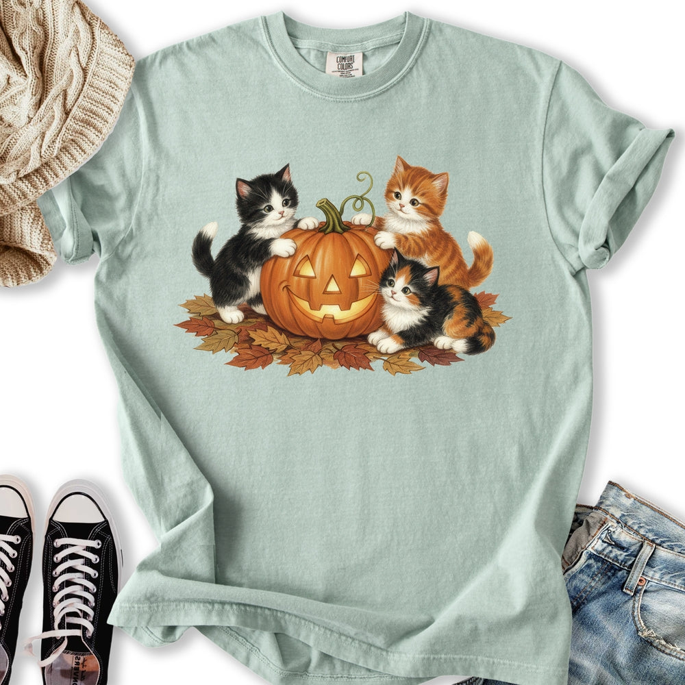 Cute Fall Kittens - Adult & Kids T-Shirts, Sweatshirts & Hoodies apparel design preview 1