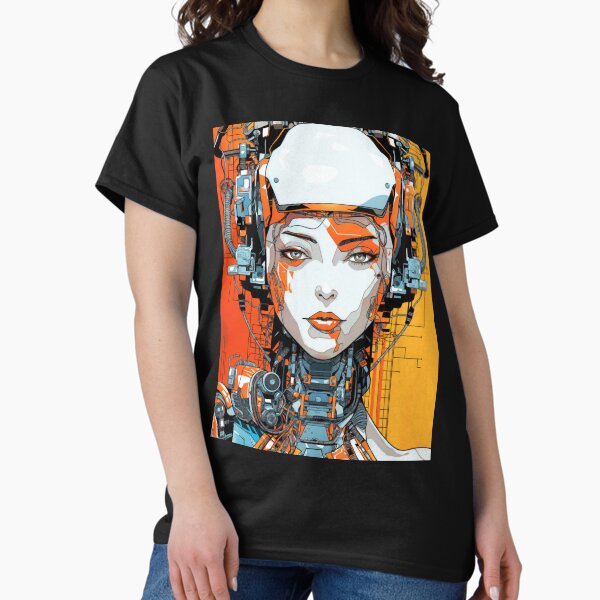 Portrait of a cyberpunk girl - Adult & Kids T-Shirts, Sweatshirts & Hoodies apparel design preview 1