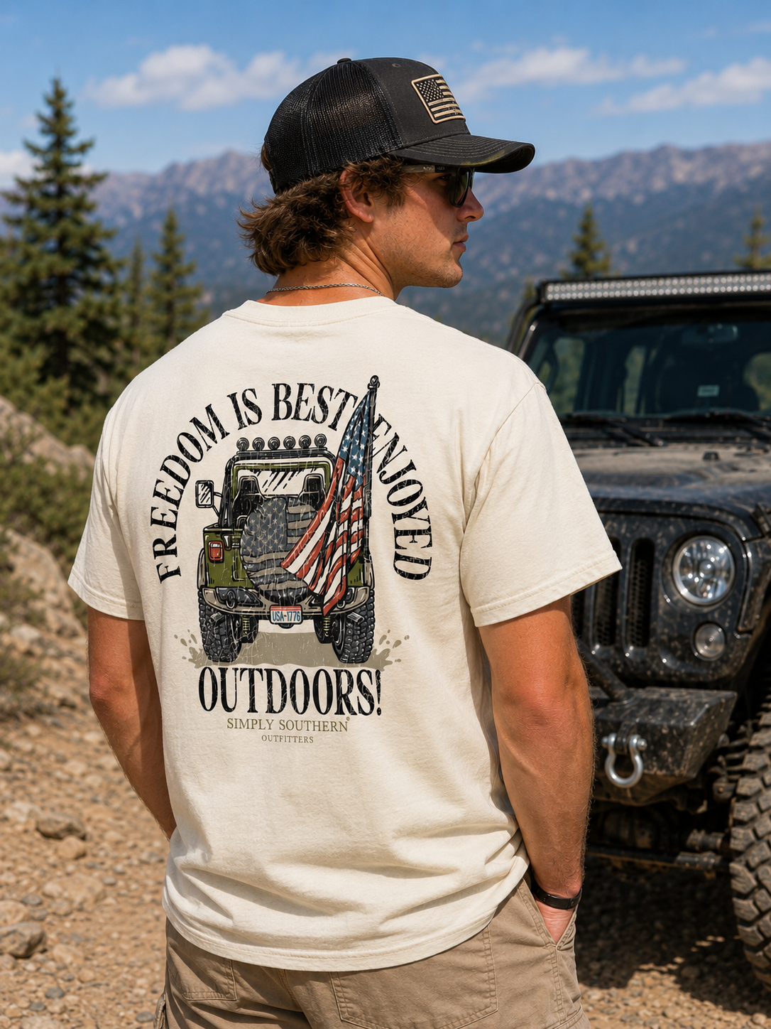 Simply Southern Outfitters Freedom USA Mineral Washed - Adult & Kids T-Shirts, Sweatshirts & Hoodies apparel design preview 1