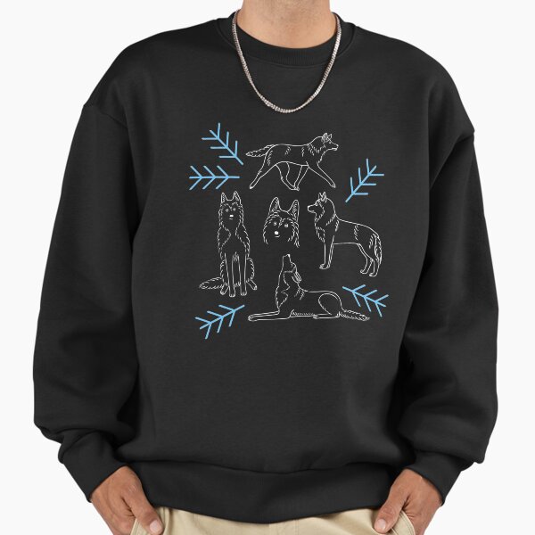 Siberian Husky Pattern (Blue-Grey Background) - Adult & Kids T-Shirts, Sweatshirts & Hoodies apparel design preview 1