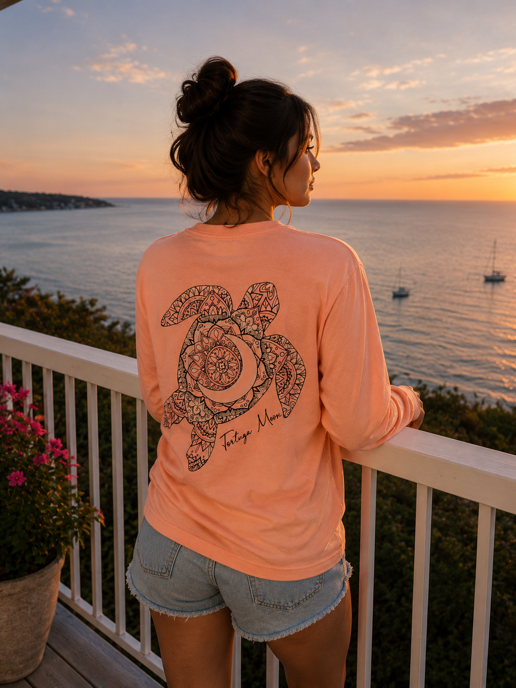 Southern Attitude Tortuga Moon Turtle Mandala - Adult & Kids T-Shirts, Sweatshirts & Hoodies apparel design preview 1