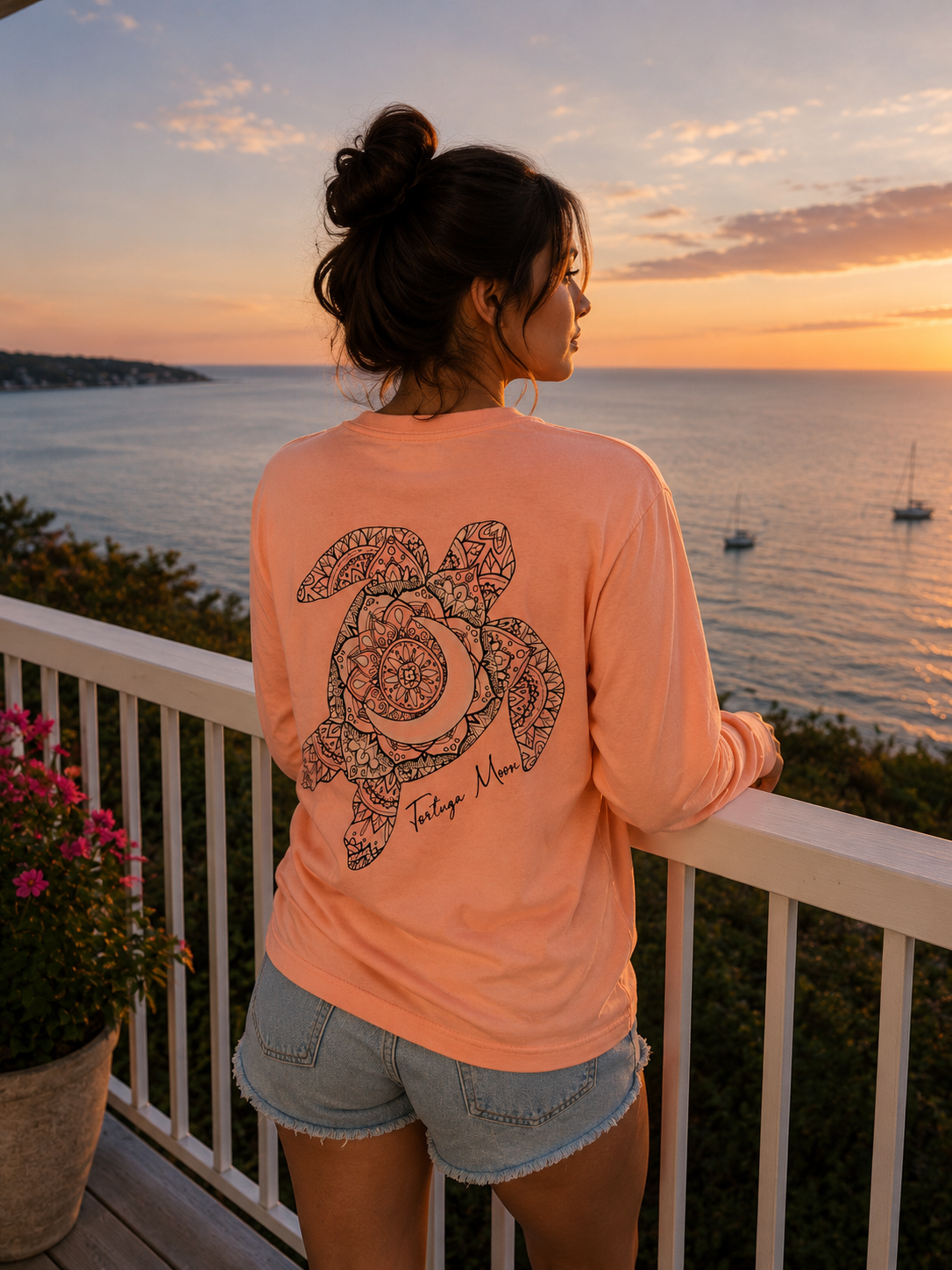 Southern Attitude Tortuga Moon Turtle Mandala - Adult & Kids T-Shirts, Sweatshirts & Hoodies apparel design preview 1