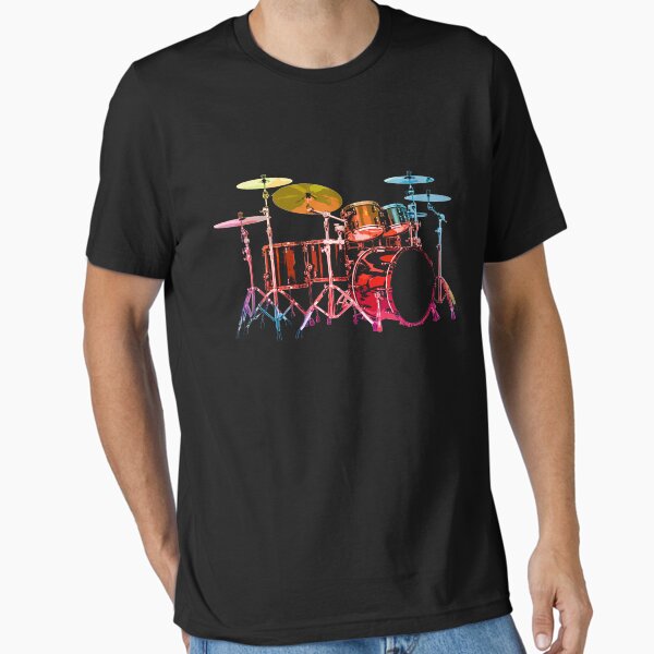 Drum Set (bold digital colors) - Adult & Kids T-Shirts, Sweatshirts & Hoodies apparel design preview 1