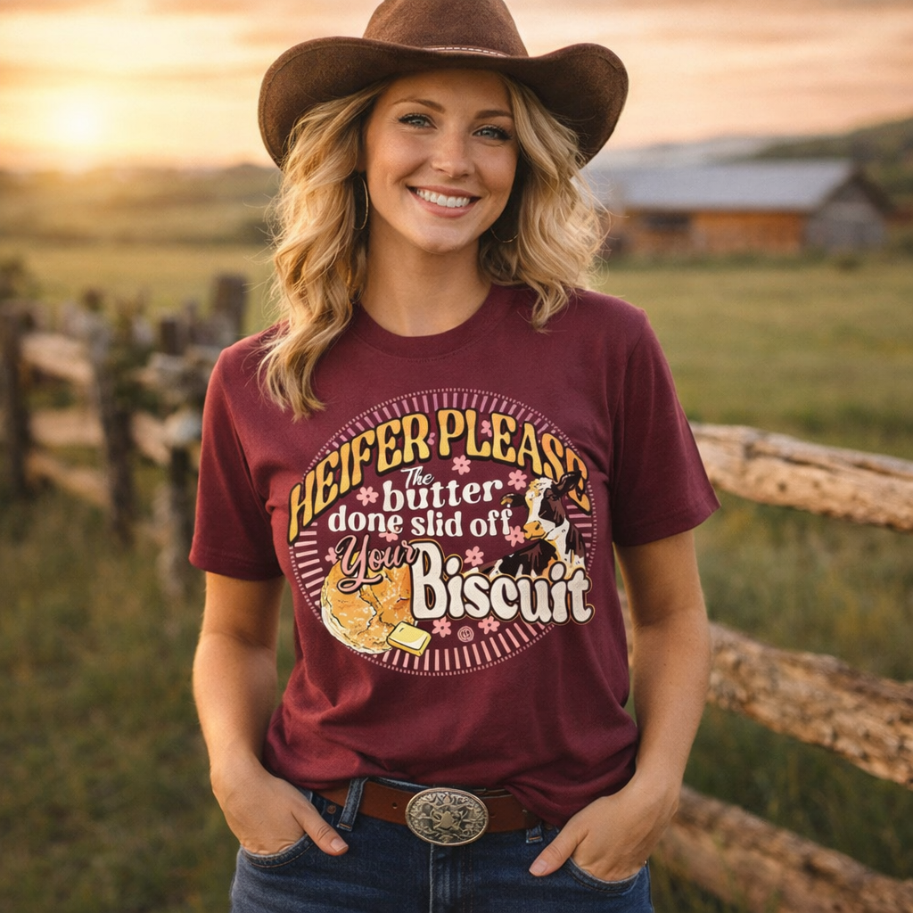Girlie Girl Originals Heifer Butter Biscuit - Adult & Kids T-Shirts, Sweatshirts & Hoodies apparel design preview 1