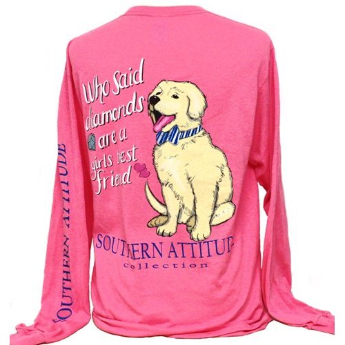 Southern Attitude Preppy Diamonds Are A Girls Best - Adult & Kids T-Shirts, Sweatshirts & Hoodies apparel design preview 2