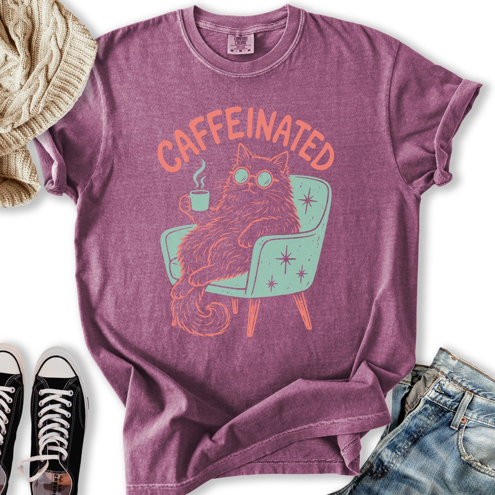Caffeinated Cat - Adult & Kids T-Shirts, Sweatshirts & Hoodies apparel design preview 2