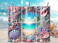 Seashells and Beach 20 oz Skinny Tumbler Cup With - Adult & Kids T-Shirts, Sweatshirts & Hoodies apparel design preview 1