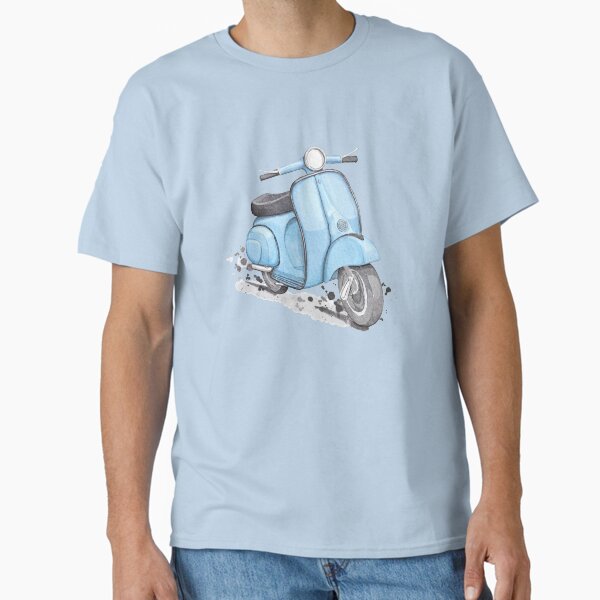 Blue Classic Vintage European style scooter - Adult & Kids T-Shirts, Sweatshirts & Hoodies apparel design preview 1
