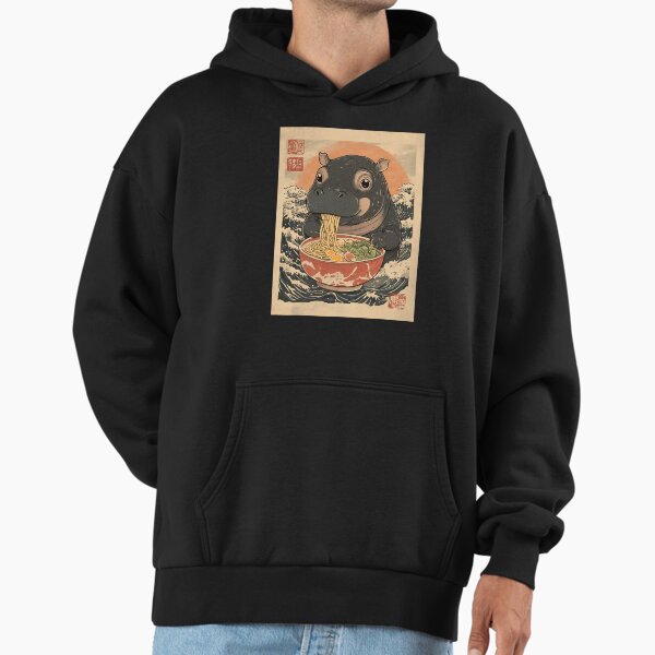 Moo Deng Hippo Eat Ramen For Japanese Style Fan, - Adult & Kids T-Shirts, Sweatshirts & Hoodies apparel design preview 1