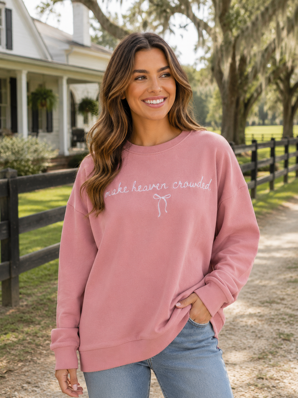 Simply Southern 0226 Heaven EVD Embroidered Crew - Adult & Kids T-Shirts, Sweatshirts & Hoodies apparel design preview 1