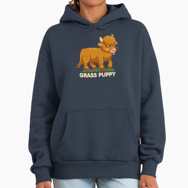 Grass Puppy Scottish Highland Cow - Adult & Kids T-Shirts, Sweatshirts & Hoodies apparel design preview 1