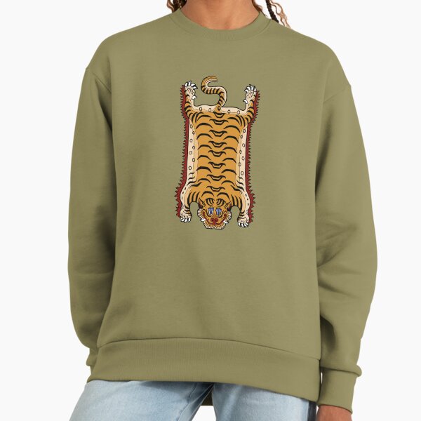 TIBETAN TIGER RUG 1-green - Adult & Kids T-Shirts, Sweatshirts & Hoodies apparel design preview 1