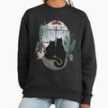 Rainy Day Cats (on Black) - Adult & Kids T-Shirts, Sweatshirts & Hoodies apparel design preview 1