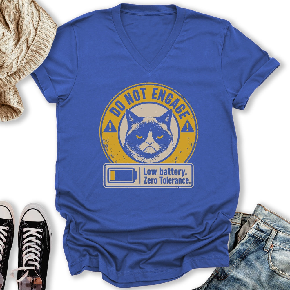 Do Not Engage Cat V-Neck - Adult & Kids T-Shirts, Sweatshirts & Hoodies apparel design preview 2