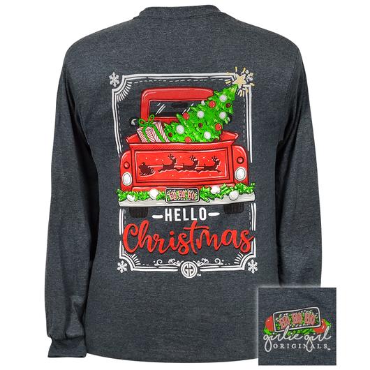 Girlie Girl Originals Hello Christmas Truck - Adult & Kids T-Shirts, Sweatshirts & Hoodies apparel design preview 1