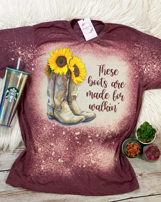 These Boots are Made for Walking Green Bleached Dye - Adult & Kids T-Shirts, Sweatshirts & Hoodies apparel design preview 1
