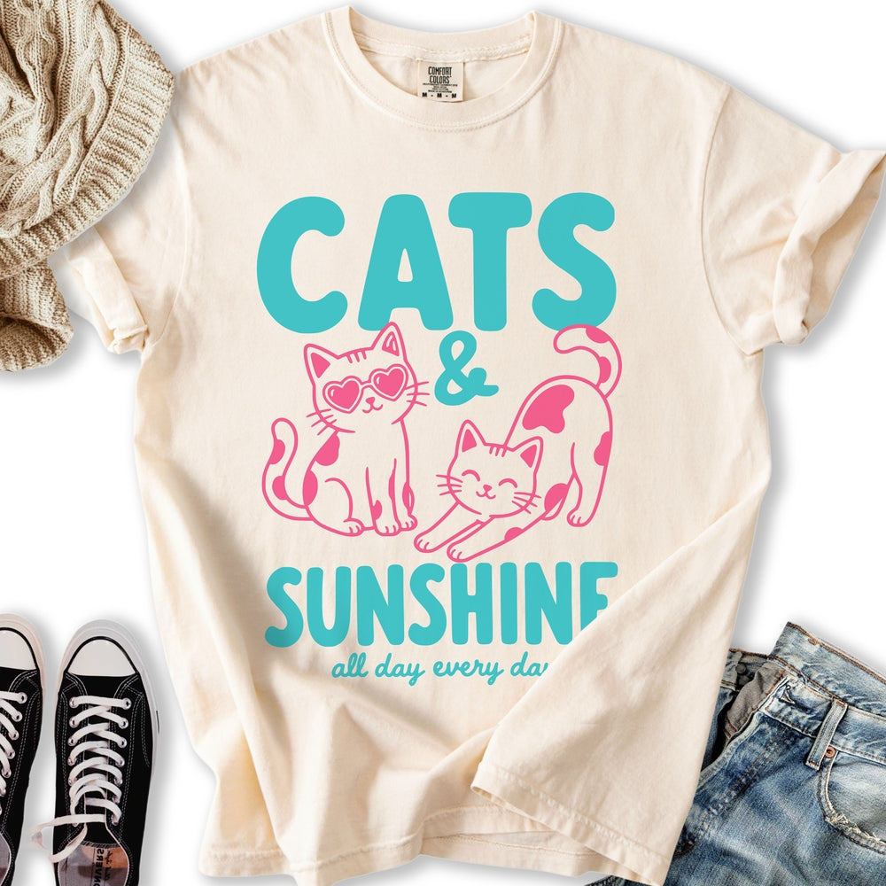 Cats and Sunshine - Adult & Kids T-Shirts, Sweatshirts & Hoodies apparel design preview 1