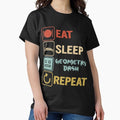 Funny eat sleep geometry dash repeat retro vintage, - Adult & Kids T-Shirts, Sweatshirts & Hoodies apparel design preview 1