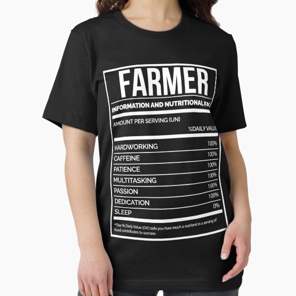 Farmer Funny Farming Nutrition Label Perfect Gift - Adult & Kids T-Shirts, Sweatshirts & Hoodies apparel design preview 1